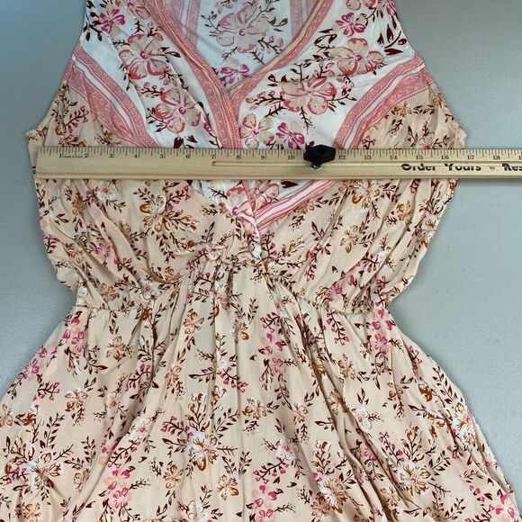 Umgee Tunic Dress Womens Medium Ditsy Floral Mock Wrap Romantic Boho Cottagecore - Picture 8 of 14